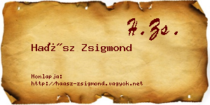 Haász Zsigmond névjegykártya